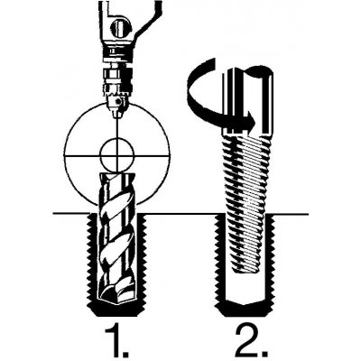 Vrták HSS, kónický, analógový uhol stúpania a samostatne centrovací stopka 6-hran 4x58mm Schröder - obrázek