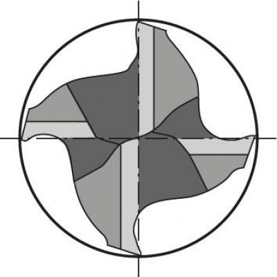 Stopková fréza HPC dlhá tvrdokov TiAlN typ INOX 35/38 ° Z4 3,0mm FORMAT GT - obrázek