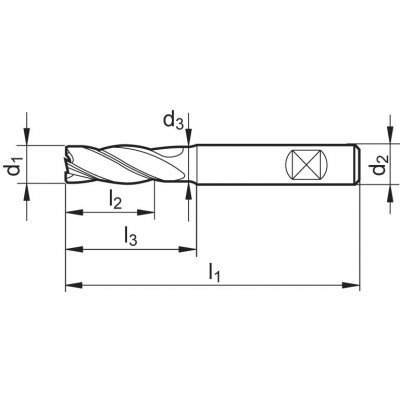 Stopková fréza HPC dlhá tvrdokov TiAlN typ INOX 35/38 ° Z4 3,0mm FORMAT GT - obrázek