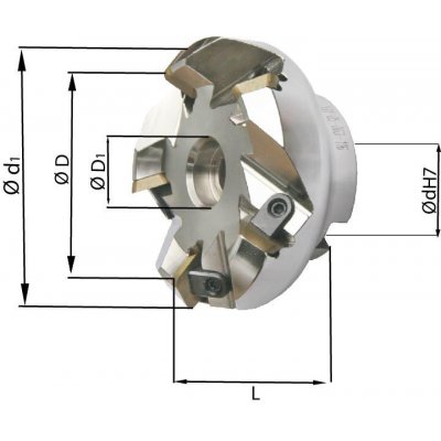 Rovinná fréza 45 ° Z5 vnútorné chladenie upnutie D63mm