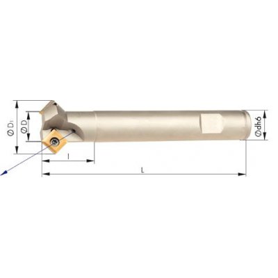 Fazetovací fréza 45 ° Z2 vnútorné chladenie D16mm pre SOMT09