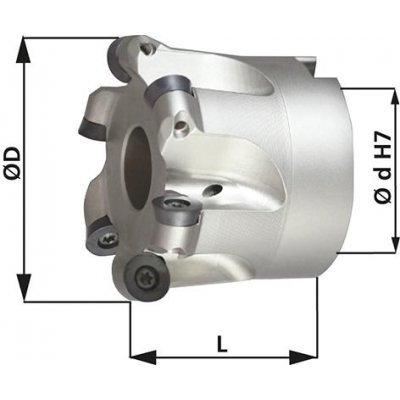 Nástrčná fréza Z5 vnútorné chladenie D52x22mm pre typ RD