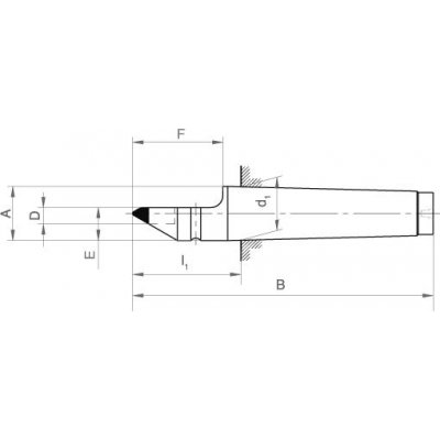 Centrovací hrot pevný DIN806 MK 3 1/2 vložka tvrdokov FORMAT - obrázek