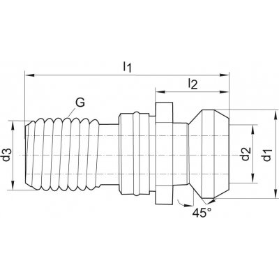 Uťahovací čap ISO 7388II B SK40-M16 vnútorné chladenie FORMAT - obrázek