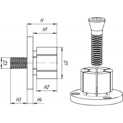 Upínací tŕň PA M2x7,40mm Mite-BITE - obrázek