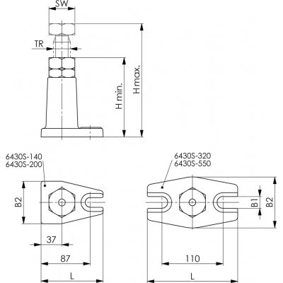 Skrutkovacia podpierka rozmer 320 200-320mm FORMAT - obrázek