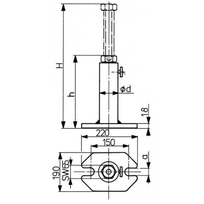 Skrutkovacia podpierka rozmer 460 ťažká 280-460mm FORMAT - obrázek