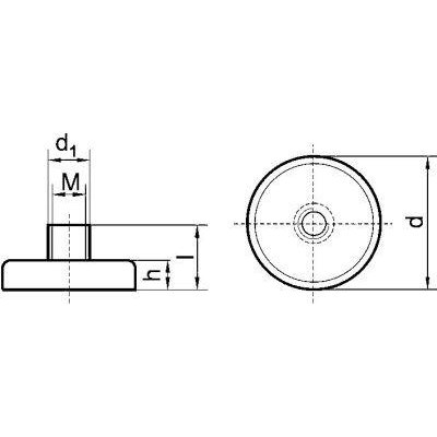 Magnetický plochý chapač NdFeB závit 6x4,5 / 11,5 mm FORMAT - obrázek