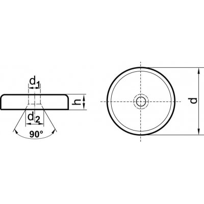 Magnetický plochý chapač NdFeB s otvorom 16x4,5mm FORMAT - obrázek