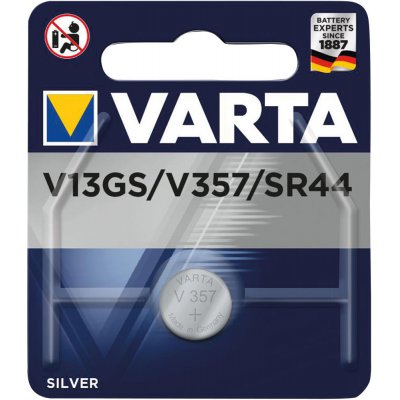 Gombíkový článok Electronics strieborný V13GS / V357 1,55Volt Blister na 1 ks. VARTA