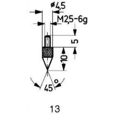 Merací snímač oceľ typ 13/45 ° Käfer