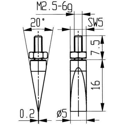 Merací snímač oceľ typ 20 / 5,0mm Käfer