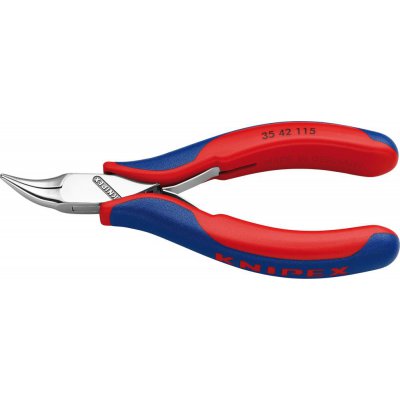 Úchopové kliešte pre elektroniku zahnuté pologuľaté čeľuste 115mm KNIPEX