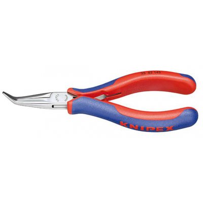 Kliešte pre elektroniku, čeľuste pologuľaté, zalomené, 145mm KNIPEX