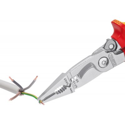 Elektroinštalačné kliešte pochrómovaná hlava VDE a 2-zložkové návleky 200mm KNIPEX - obrázek