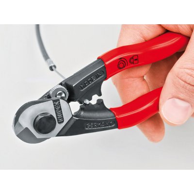 Nožnice na drôtené laná plastové návleky 190mm KNIPEX - obrázek