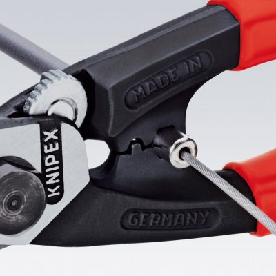 Nožnice na drôtené laná plastové návleky 190mm KNIPEX - obrázek