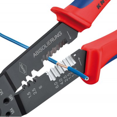 Krimpovacie kliešte 9722240 pre izolovaná káblové oká 0,75-6qmm KNIPEX - obrázek