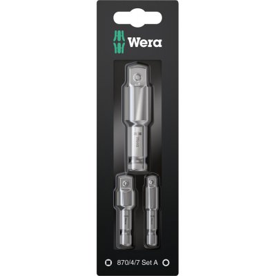 Sada adaptérov pre nástrčkové kľúče 1/4" -1/2" 3 ks. Wera