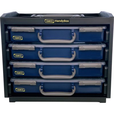 Ručné box HandyBox plast, 4 sortimentovej kufríky, modré Raaco