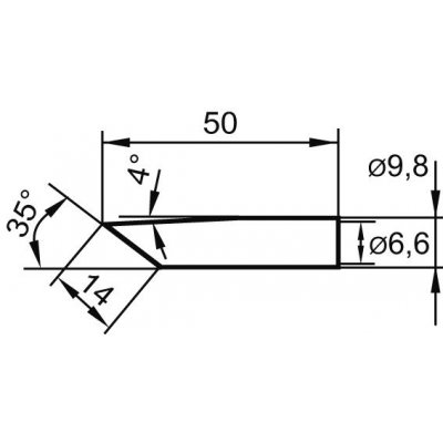 Letovací hrot, skosený 35 ° 0832LDLF 17mm Ersa