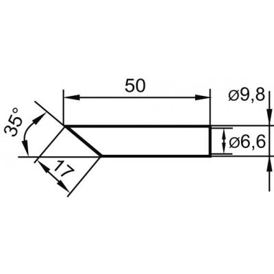 Spájkovací hrot 35 ° 0832LDLF 17mm Ersa
