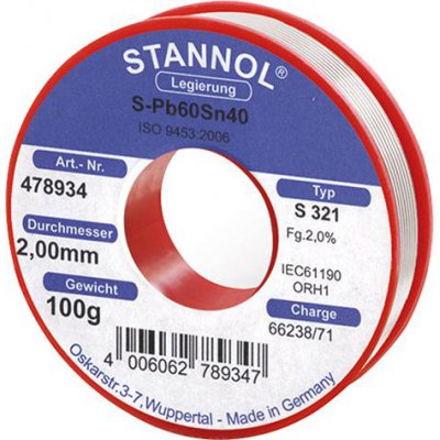 Spájkovací drôt 478934 100g O2mm Stannol