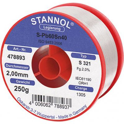 Spájkovací drôt 478893 250g O2mm Stannol