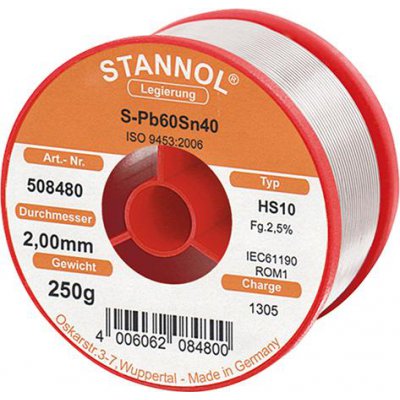 Spájkovací drôt pre rádiové moduly 508480 250g O2mm Stannol