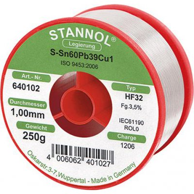 Spájkovacia drôt na elektronické moduly 640102 250g O1mm Stannol