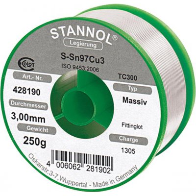 Spájka na tvarovky 428190 250g O3mm Stannol