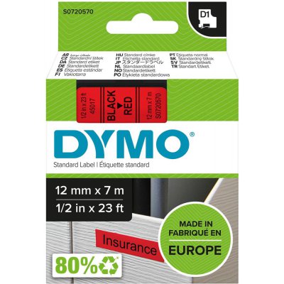 Popisovacia páska D1 45017 čierna / červená 12mmx7m DYMO