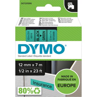 Popisovacia páska D1 45019 čierna / zelená 12mmx7m DYMO