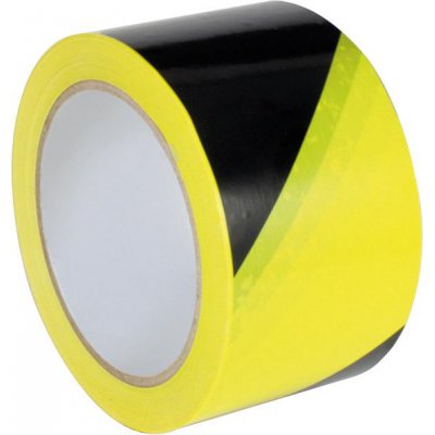 Výstražná značiaca páska PVC samostane lepiaca 60mmx66m žltá / čierna