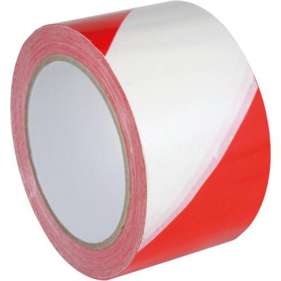 Výstražná značiaca páska PVC samostane lepiaca 60mmx66m červená / biela