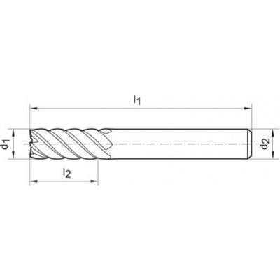 Stopková fréza dlhá 135 tvrdokov AlTiN+ Z6 45 ° stopka HB 20,0 mm FORTIS - obrázek