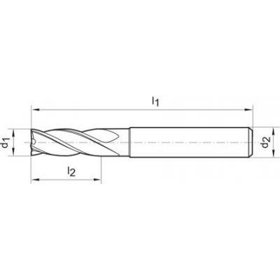 Stopková fréza DIN6527 tvrdokov ALTIN + Z4 30 ° stopka HB 3mm FORTIS - obrázek