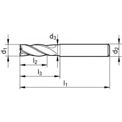 Fréza Basic Mill tvrdokov ALTIN typ UNI Z4 stopka HA 4mm Haimer - obrázek