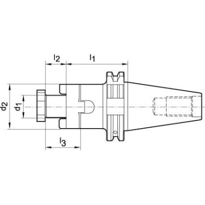 Kombinovaný unášač pre nástrčné frézy krátky SK40 16mm FORTIS - obrázek