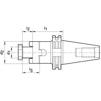 Kombinovaný unášač pre nástrčné frézy krátky SK40 22mm FORTIS - obrázek