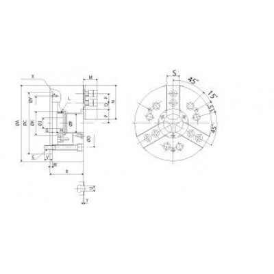 Silové skľučovadlo B204 3B 110mm Kitagawa - obrázek