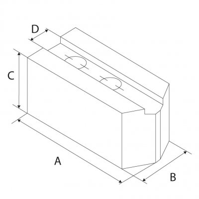 Nadstavbová čeľusť skosená 1,5x60 ozubenie 52x24x22mm N10 Kitagawa - obrázek