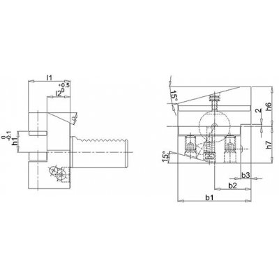 Držiak na nástroje VDI radiálne pravý B3 30x20mm obrátený FORTIS - obrázek