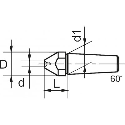 Dutý jamkár E923 / 2 pre sústružnícke hroty 12mm CONZELLA - obrázek