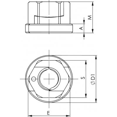 TWINNUT matica vrátane nákružku 6333S-M6 AMF - obrázek