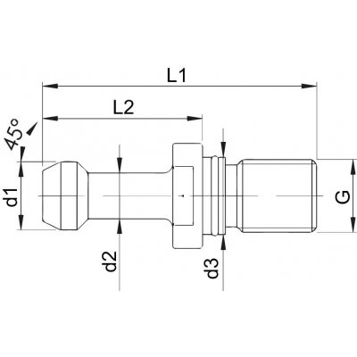 Uťahovací čap Hôrke / HAAS SK40 45 ° FORMAT - obrázek