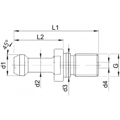 Uťahovací čap Hôrke / HAAS SK40 45 ° vnútorné chladenie FORMAT - obrázek