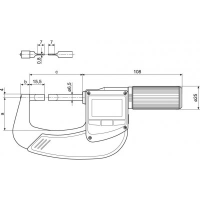 Mikrometer digitálny, čepeľovej meracej plochy 40 EWRIA-S 75-100mm MAHR - obrázek