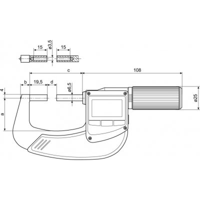 Mikrometer univerzálny 40 EWRIA-V 0-25mm sada MAHR - obrázek