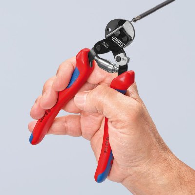 Nožnice na drôtené laná viaczložkové návleky 160mm KNIPEX - obrázek